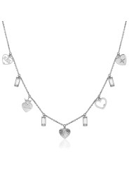 Collana Donna Brosway Chant BAH26 in Acciaio Silver con Cuore e Cristalli Swarovski©