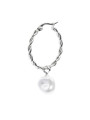 Monorecchino Donna cerchio arrotolato Marlù acciaio con perla 33OR0069-W