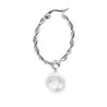 Monorecchino Donna cerchio arrotolato Marlù acciaio con perla 33OR0069-W