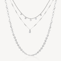Collana Donna Brosway Symphonia BYM109 Triplo Filo in Acciaio Silver