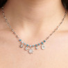 Collana Donna Brosway Chakra BHKN084 in Acciaio Silver e Calcedonio Azzurro e Stella