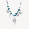 Collana Donna Brosway Chakra BHKN084 in Acciaio Silver e Calcedonio Azzurro e Stella