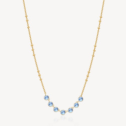 Collana Donna Brosway Symphonia BYM137 in Acciaio Pvd Oro con Cristalli Azzurri