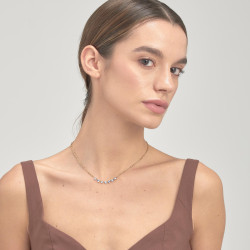 Collana Donna Brosway Symphonia BYM137 in Acciaio Pvd Oro con Cristalli Azzurri