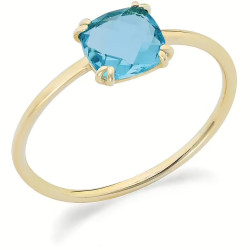 Anello Donna Ambrosia in Oro Giallo 375% con Cristallo Azzurro KAAZ 029