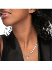 Collana Donna Marlù Sparkles 31CN0001-W in Acciaio Silver Snake con Zircone Bianco