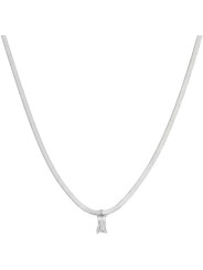 Collana Donna Marlù Sparkles 31CN0001-W in Acciaio Silver Snake con Zircone Bianco