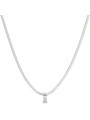Collana Donna Marlù Sparkles 31CN0001-W in Acciaio Silver Snake con Zircone Bianco