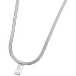 Collana Donna Marlù Sparkles 31CN0001-W in Acciaio Silver Snake con Zircone Bianco