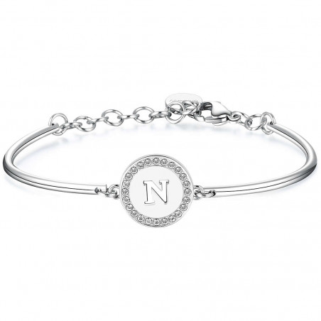 BRACCIALE DONNA Brosway Chakra INIZIALE LETTERA N BHK137 in Acciaio Silver