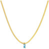 Collana Donna Marlù Sparkles 31CN0001G-AM in Acciaio Pvd Oro Snake con Zircone Azzurro