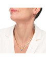 Collana Donna Marlù Sparkles 31CN0001G-AM in Acciaio Pvd Oro Snake con Zircone Azzurro