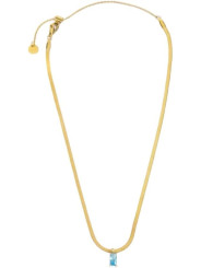 Collana Donna Marlù Sparkles 31CN0001G-AM in Acciaio Pvd Oro Snake con Zircone Azzurro