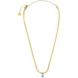 Collana Donna Marlù Sparkles 31CN0001G-AM in Acciaio Pvd Oro Snake con Zircone Azzurro