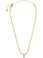 Collana Donna Marlù Sparkles 31CN0001G-AM in Acciaio Pvd Oro Snake con Zircone Azzurro