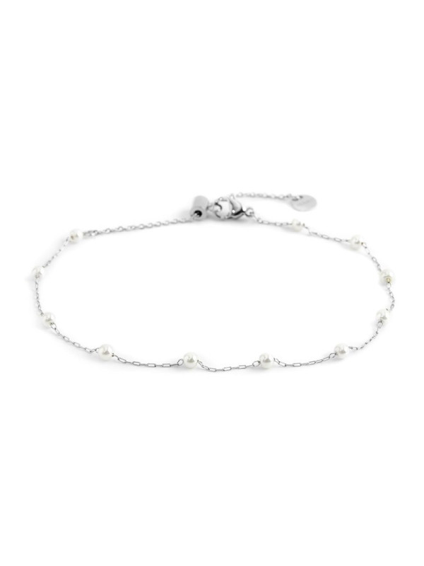 Cavigliera Marlù Donna 20CV045-W in Acciaio Silver con Perle