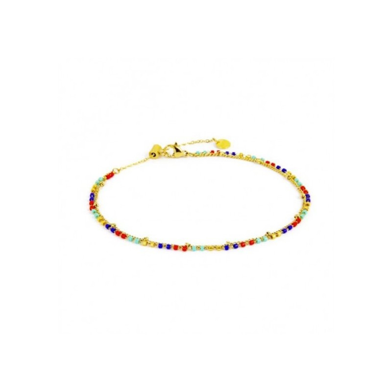 Cavigliera Donna Marlù 20CV053G-RGB doppia catena e multicolor pvd oro Cavigliera Donna Marlù 20CV053G-RGB doppia catena e multicolor pvd oro