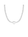 Collana Donna Liujo LJ2441 in Acciaio Silver con Cristalli e Centrale Cuore