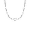 Collana Donna Liujo LJ2441 in Acciaio Silver con Cristalli e Centrale Cuore