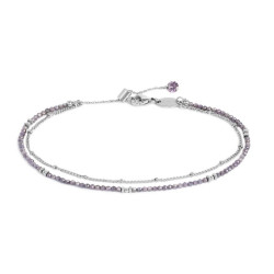 Cavigliera Donna Marlù 20CV089-P maglia double con zirconi Viola
