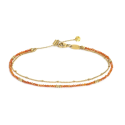 Cavigliera Donna Marlù 20CV089G-H doppia catena Pvd Oro e Arancio