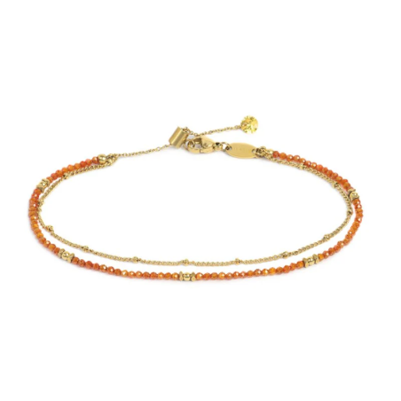 Cavigliera Donna Marlù 20CV089G-H doppia catena Pvd Oro e Arancio