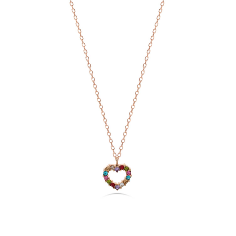 Collana Donna Liujo LJ2449 in Acciaio 3161l Pvd Oro Rosa con Cuore Zirconi Multicolor Collana Donna Liujo LJ2449 in Acciaio 3161l Pvd Oro Rosa con Cuore Zirconi Multicolor