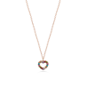 Collana Donna Liujo LJ2449 in Acciaio 3161l Pvd Oro Rosa con Cuore Zirconi Multicolor