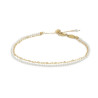 Cavigliera Donna Marlù 20CV090G-W doppia catena con perle bianche e lip-cable