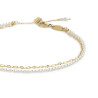 Cavigliera Donna Marlù 20CV090G-W doppia catena con perle bianche e lip-cable