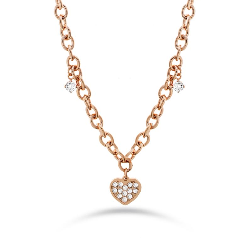 Collana Donna Liujo LJ2321 in Acciaio 3161l Pvd Oro Rosa con Cuore Zirconi Bianchi Collana Donna Liujo LJ2321 in Acciaio 3161l Pvd Oro Rosa con Cuore Zirconi Bianchi