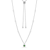 Collana Donna Liujo LJ2271 in Acciaio 3161l Silver con Pendente Zircone Verde