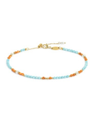 Cavigliera Donna Marlù 20CV093G con elementi madreperla colorati e perle bianche irregolari