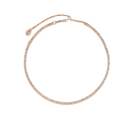 Collana Donna Liujo LJ2477 in Acciaio 3161l Pvd Oro Rosa con Zirconi Cubici Bianchi