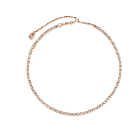 Collana Donna Liujo LJ2477 in Acciaio 3161l Pvd Oro Rosa con Zirconi Cubici Bianchi