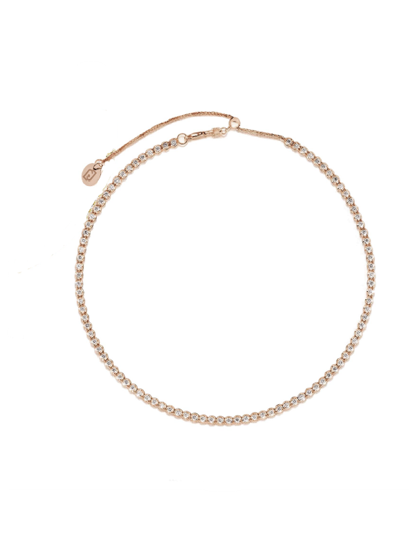 Collana Donna Liujo LJ2477 in Acciaio 3161l Pvd Oro Rosa con Zirconi Cubici Bianchi