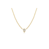 Collana Donna Liujo LJ2532 in Acciaio 3161l Pvd Oro Giallo con Ciondolo a Goccia e Zirconi