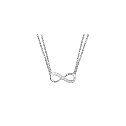 Collana Donna Liujo LJ2513 in Acciaio 3161l Silver con Infinito Centrale e Zirconi
