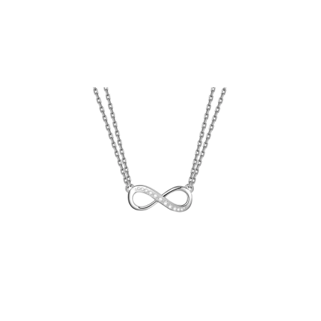 Collana Donna Liujo LJ2513 in Acciaio 3161l Silver con Infinito Centrale e Zirconi