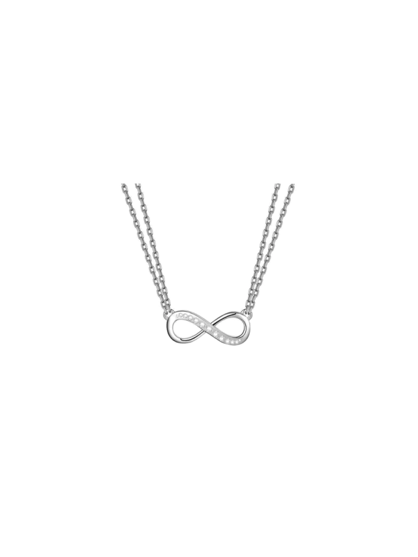 Collana Donna Liujo LJ2513 in Acciaio 3161l Silver con Infinito Centrale e Zirconi