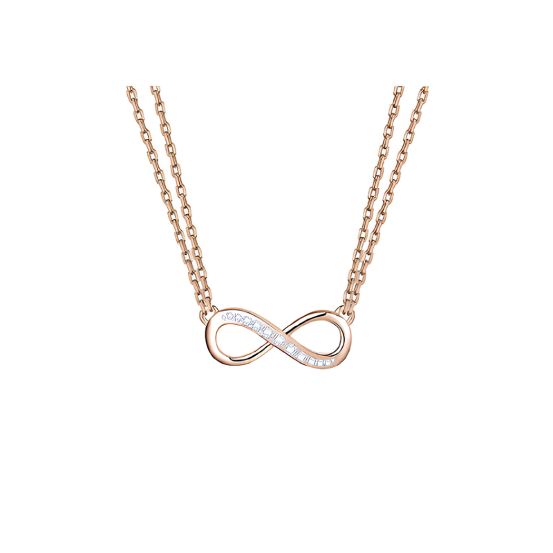 Collana Donna Liujo LJ2515 in Acciaio 3161l Pvd Oro Rosa con Infinito Centrale e Zirconi 45+5cm Collana Donna Liujo LJ2515 in Acciaio 3161l Pvd Oro Rosa con Infinito Centrale e Zirconi 45+5cm