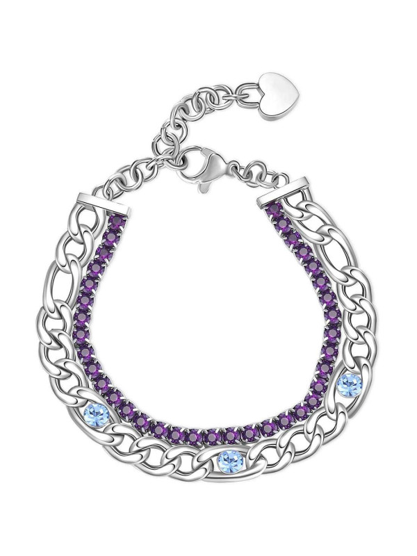 Bracciale Da Donna Tennis Brosway BEI069 in Acciaio con Zirconi Viola