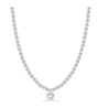 Collana con Perle Donna Liujo LJ2579 in Acciaio 3161l con Ciondolo in Acciaio e Zirconi