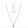 Collana Donna Liu Jo Acciaio Catena Rollò con pietra rossa a ovale LJ2291