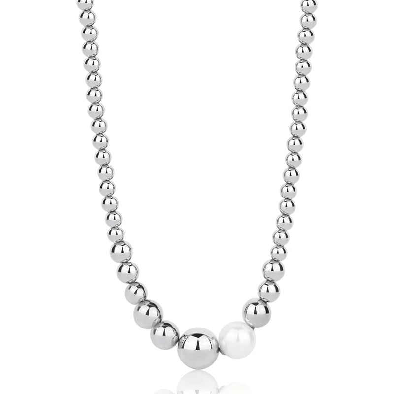 Collana Donna Brosway Perfect BPC01 in Acciaio Silver e Perla di Conchiglia