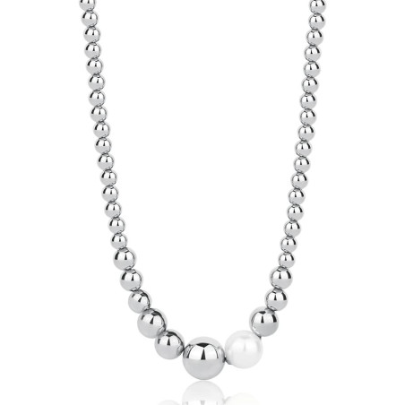 Collana Donna Brosway Perfect BPC01 in Acciaio Silver e Perla di Conchiglia