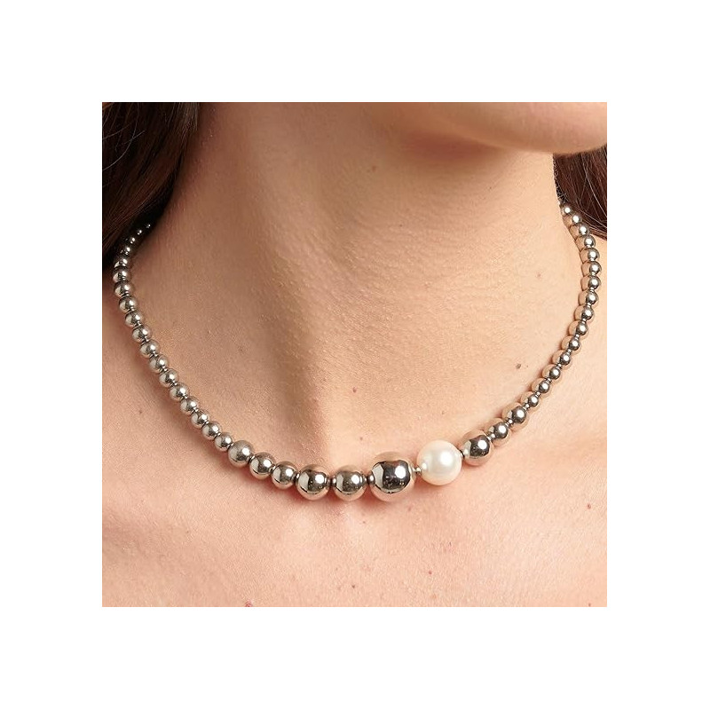 Brosway Collana Perfect In Acciaio 316L E Perla Di Conchiglia – Lunghezza 46 Cm, Ipoallergenica, Idea Regalo Donna
