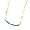 Collana Donna Marlù 33CN0014G-V Vision Catena in Acciaio Oro Centrale Zirconi Verdi