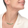 Collana Donna Marlù 33CN0014G-V Vision Catena in Acciaio Oro Centrale Zirconi Verdi