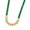 Collana Donna Marlù 33CN0015G-V Vision Catena Grumetta in Acciaio Oro Zirconi Verdi